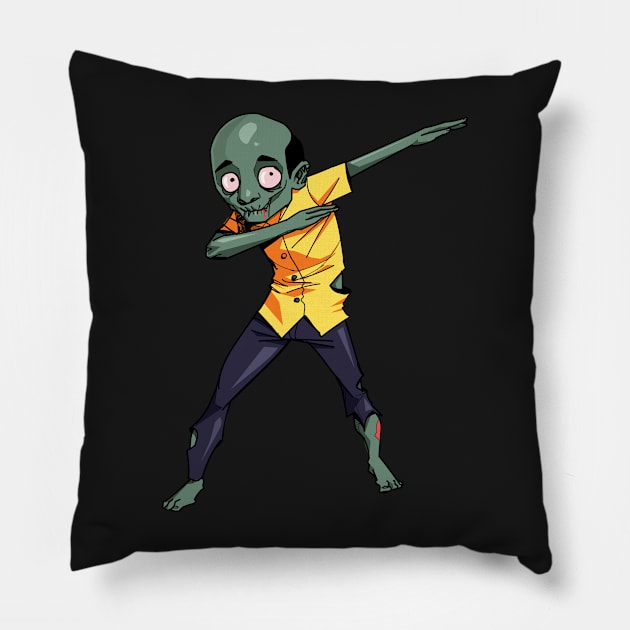 Dabbing Zombie Halloween - Dab Funny Zombies graphic Pillow by theodoros20