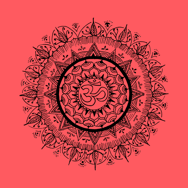 OM Mandala Drawing by EquilibriumArt