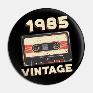 Vintage 1985 Retro Cassette Tape 35th Birthday Pin