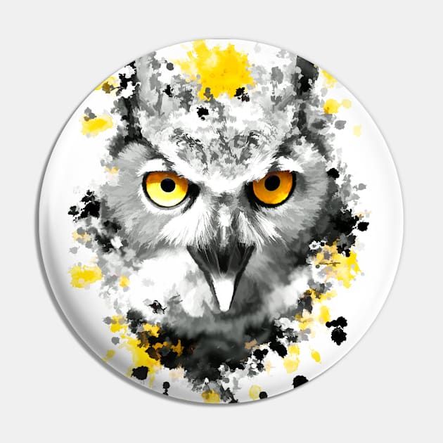 Owl with orange eyes Pin by Voodoo Production