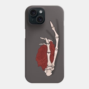 Skeleton Hand Holding A Red Rose Phone Case