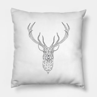 Christmas deer head abstract geometric pattern Pillow