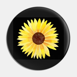 Sunflower Watercolor Illustration with a black background Pin