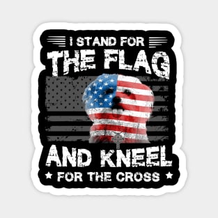 Maltese Dog Stand For The Flag Kneel For Fallen Magnet