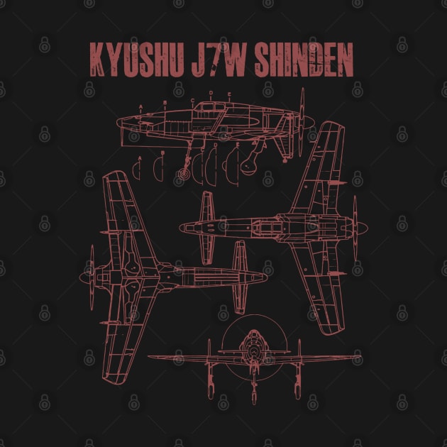 Kyushu J7W Shinden Blueprint by Distant War