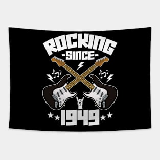 Rocking Since 1949 Vintage Rock Music Guitar 75th Birthday Tapestry