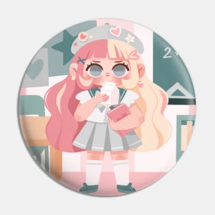 Pastel School Girl Pin