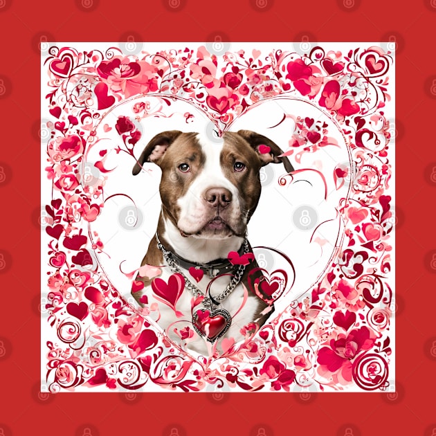 Pitbull Be Mine Valentine by Doodle and Things