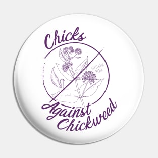 Chicks against chickweed Pin