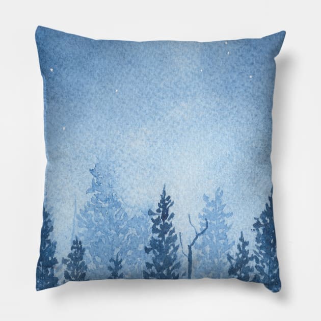 Blue galaxy Pillow by RosanneCreates