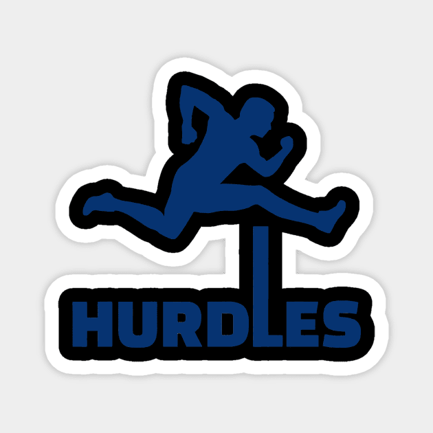 HURDLES navy Magnet by Athletics Inc