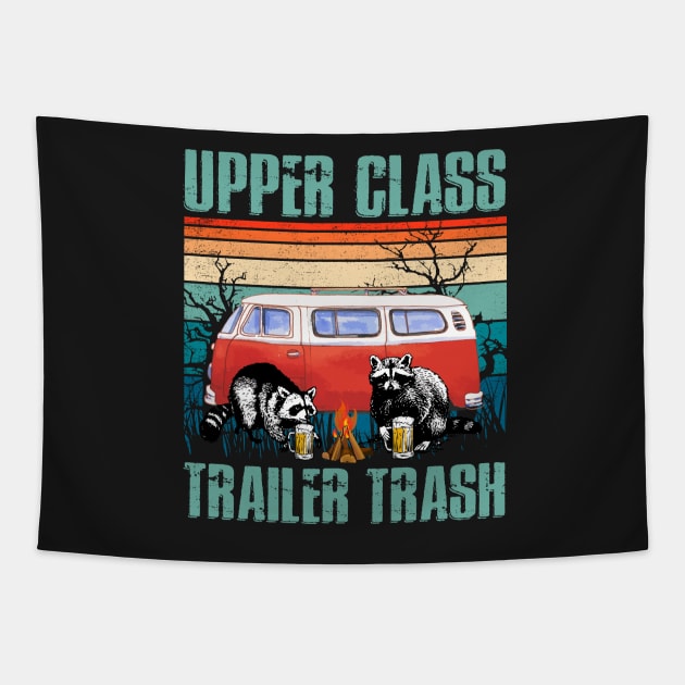 Upper Class Trailer Trash Funny Raccoon Tapestry by ANGELA2-BRYANT