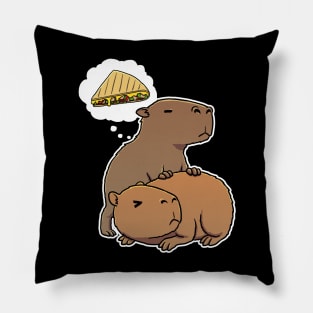 Capybara hungry for Quesadilla Pillow