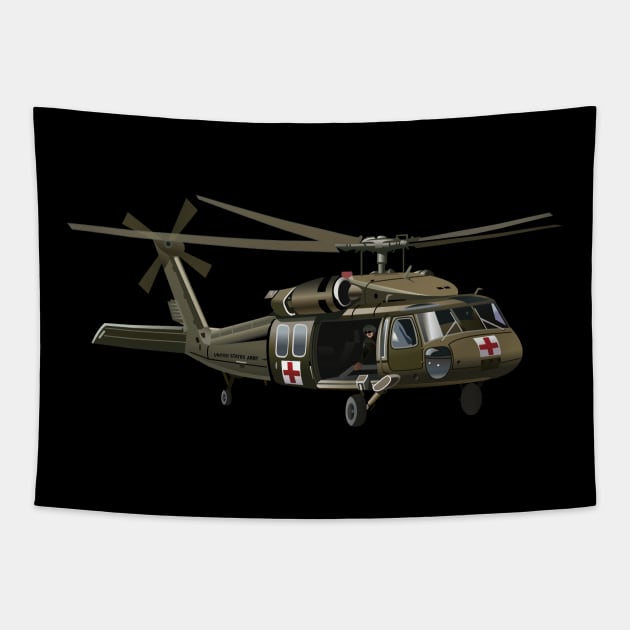 T-Shirt - Army - Flying Ambulance - Black Hawk wo Txt Tapestry by twix123844