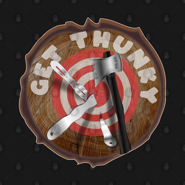 Get Thunky - Tree Stump Axe & Knife Throwing Target by geodesyn