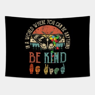 Be Kind Kindness Shirt For Women Autism Awareness Tapestry