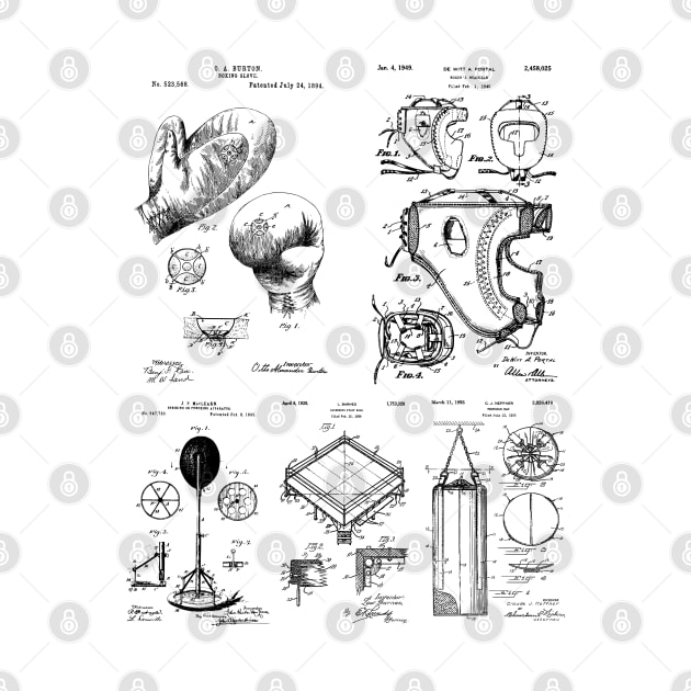 Boxing Gym Patent Prints by MadebyDesign