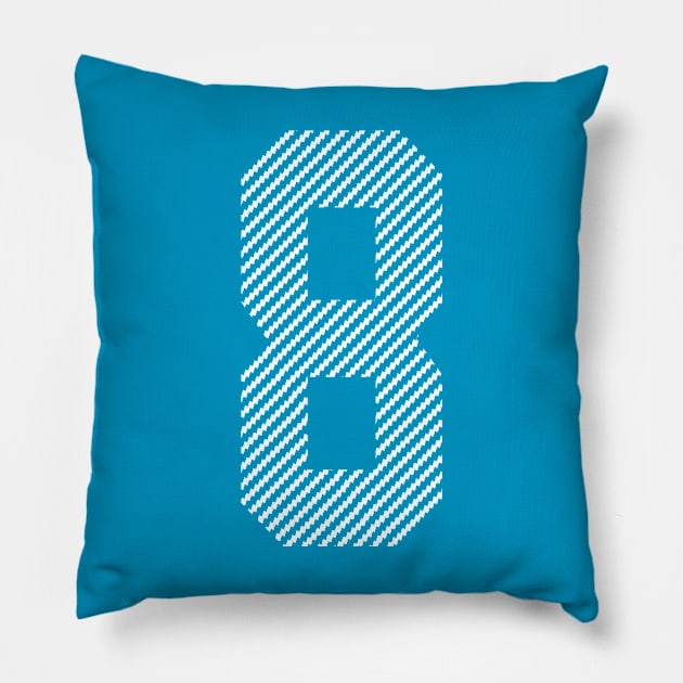 Iconic Number 8 Pillow by Teebevies