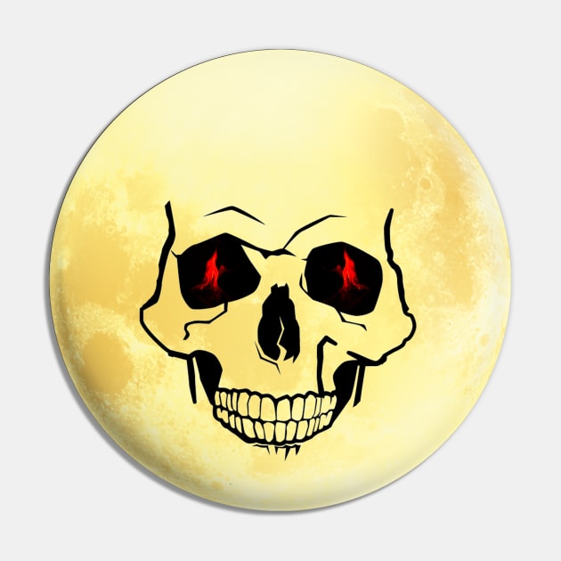 full yellow moon skull face Pin by NIKA13