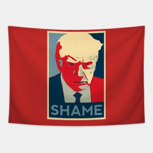 Trump mug shot Shame Obama HOPE poster style Tapestry