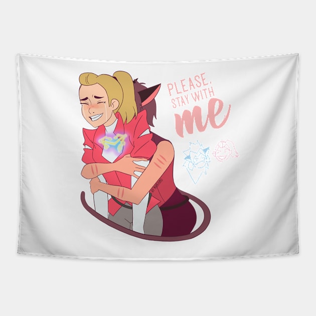 Catra & Adora - '' Please, stay with me. '' Tapestry by Mirarimo