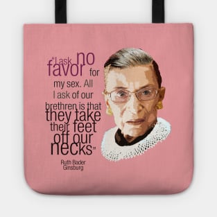 Ruth Bader Ginsburg portrait - Ruth Bader Ginsburg quote - Feminist quote. Tote