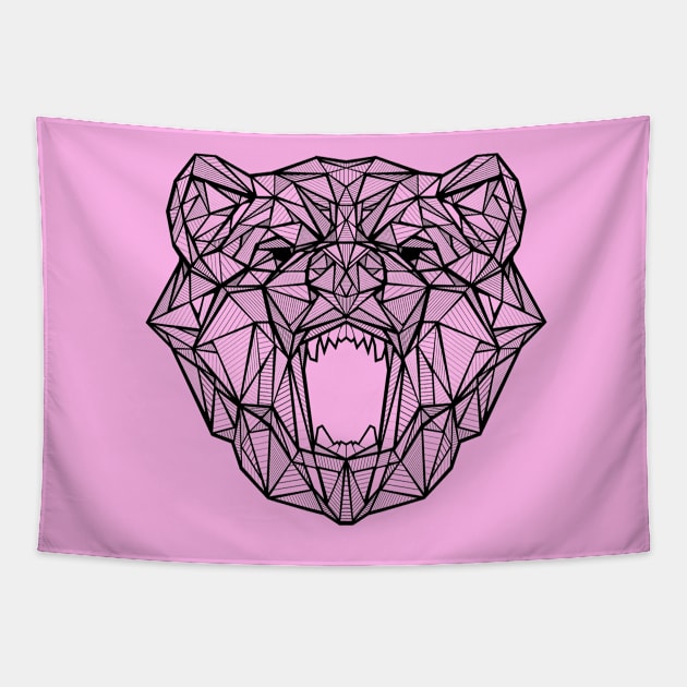 Geometric Bear Tapestry by DavidReesDesign