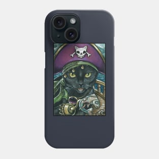 Black Cat Pirate - 1st Design - Cat Phone Case