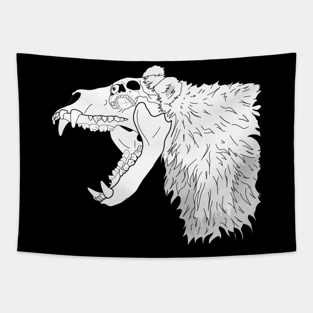 Mutant Bear Greyscale Tapestry by badvibesonly