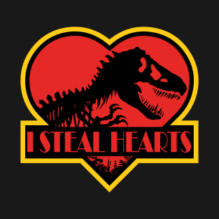 I Steal Hearts Trex jurassic park Valentines Day Gift T-Shirt