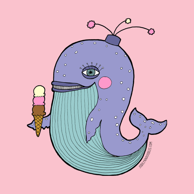 Whale eating ice cream by JodiLynnDoodles