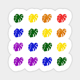 Monstera Deliciosa Leaves - Gay Pride Magnet