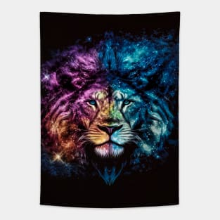 Lion Cosmos Colourful Tapestry