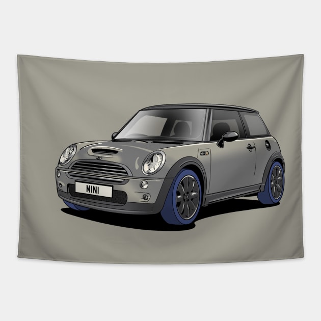 Silver Mini Cooper S R53 Tapestry by Webazoot