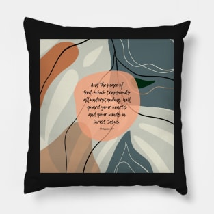 The Peace of God, Philippians 4:7, Bible Quote Pillow