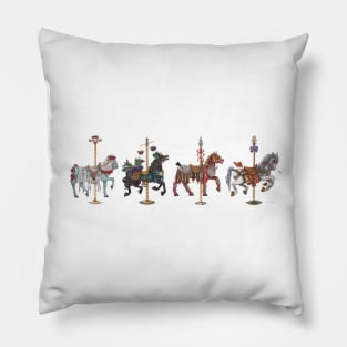 Four Carousel Horses of the Apocalypse Horizontal Pillow