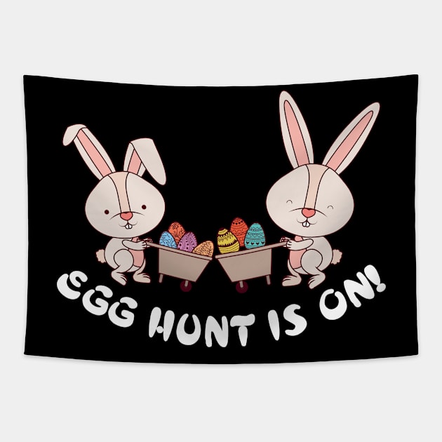 Egg Hunt Is ON ! Tapestry by fiar32