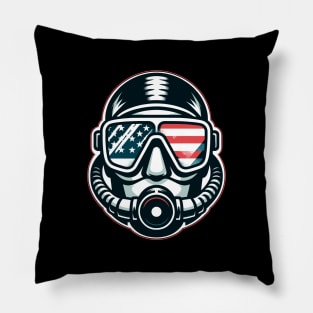 Vintage American Diver - Funny Scuba Dive Pillow