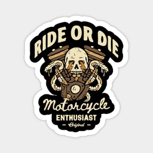 Engine with snake motorcycle Magnet
