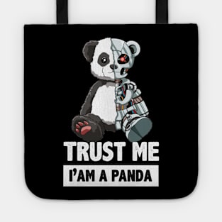 Cute Panda Bear Scary Robot Cybernetic Animal Lover Tote