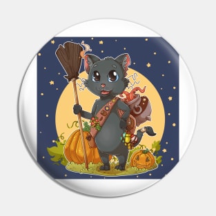 Cat Halloween Pin