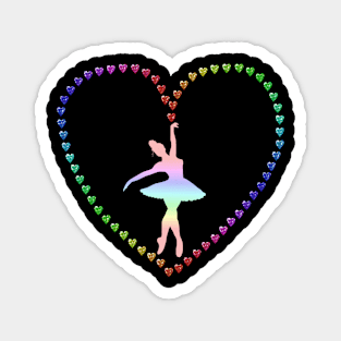 Twirling Ballerina Heart Magnet