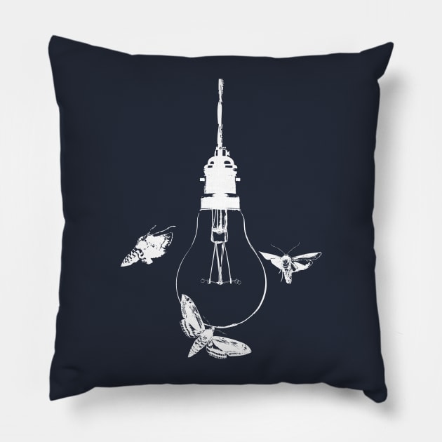 Moths Beat Themselves to Death Against the Lights Pillow by Modest_Mouser