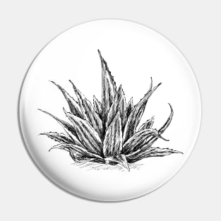 Aloe Vera Botanical Art Pin