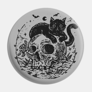 Kitty Skull BFFs Pin