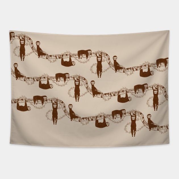 Cute Sloth Pattern Tapestry by mailboxdisco