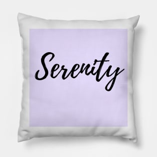 Serenity - Word with Purple Background Pillow