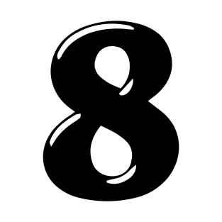 Number 8 in 3d font text style T-Shirt