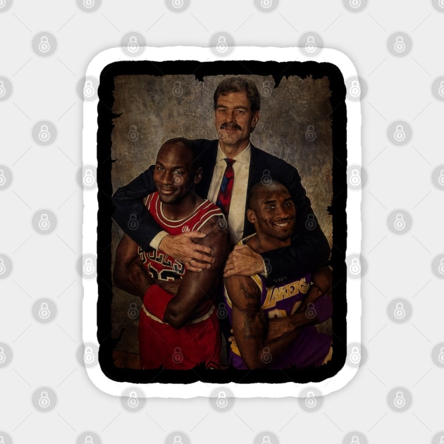 Michael Jordan and Coach Phil Jackson Magnet by Milu Milu