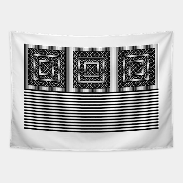 Black White Stripes Tapestry by justrachna